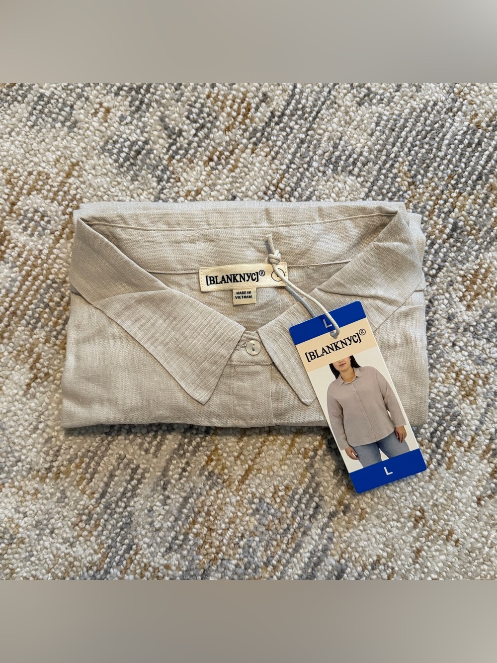Blank NYC Light Beige Button-Down Women's Shirt